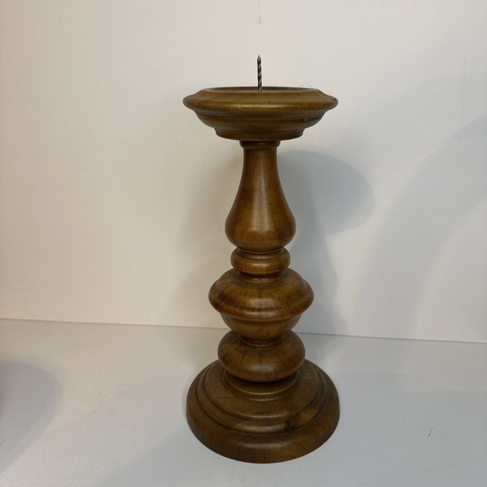 Lebanon Supply Co VTG Taper Candle Heirloom Walnut Ware Solid Wood